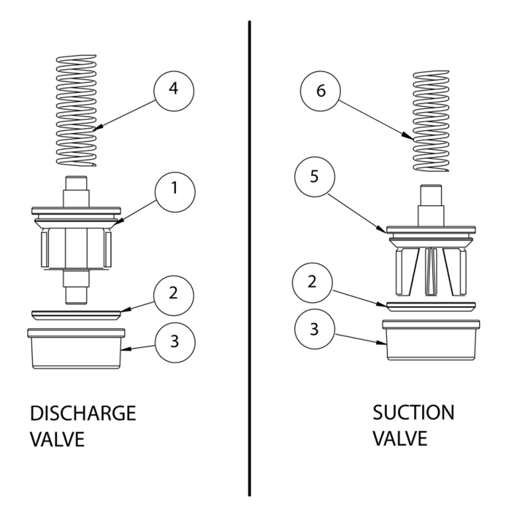 Discharge/Suction Valve Assemblies 200 Gal. (KA-5500PT) for 80x100/100x120/130х150