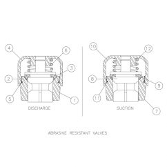 Water Pump-50 GPM APLEX Components-Suction/Discharge Valve for Vermeer 36х50