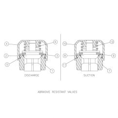 Water Pump-Suction/Discharge Valve-50 GPM Aplex for Vermeer D24x40 S2