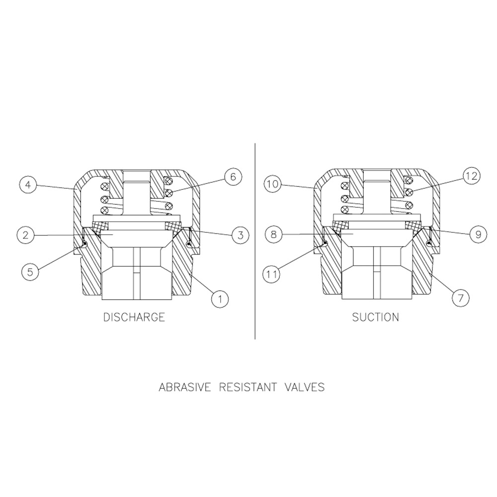 Water Pump-Suction/Discharge Valve-50 GPM Aplex for Vermeer D24x40 S2